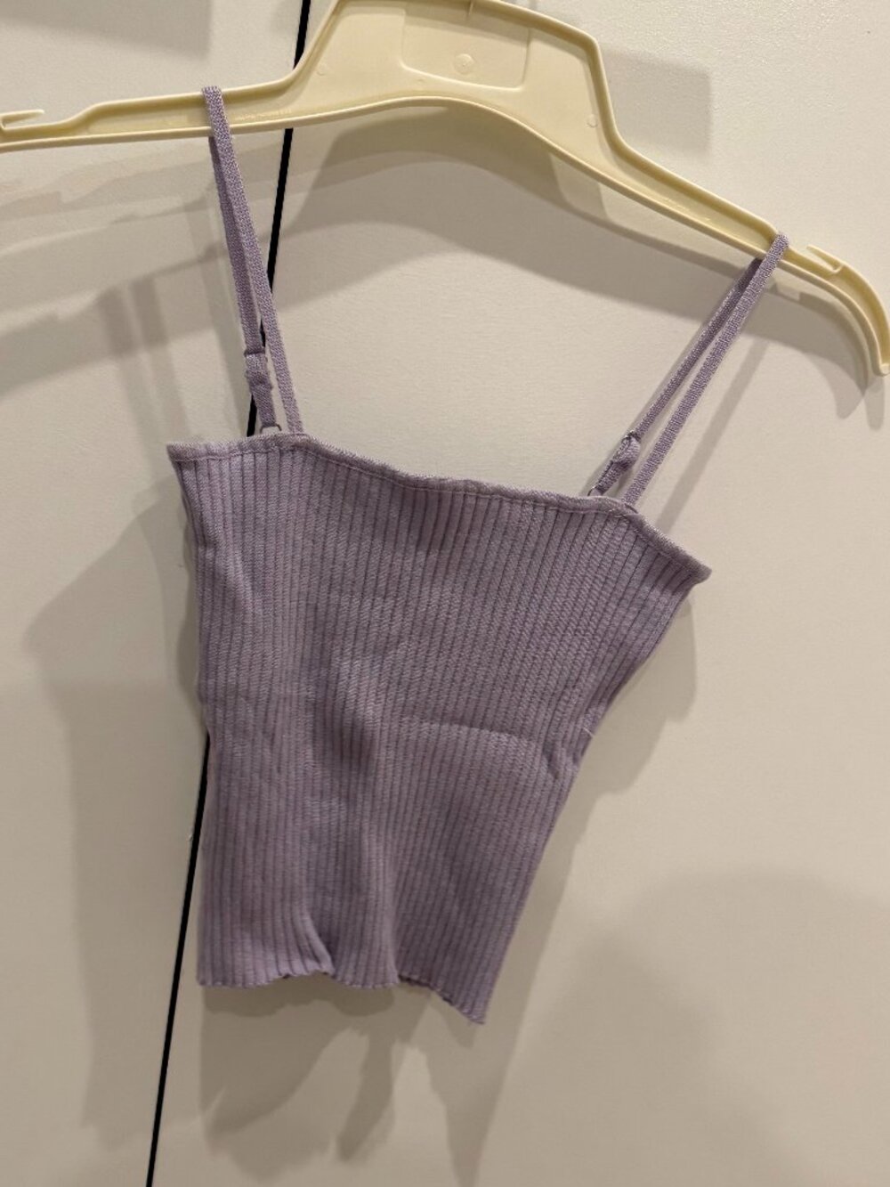 ✨ Lavender Ribbed Stretch Cami Crop Top | Superdown | S